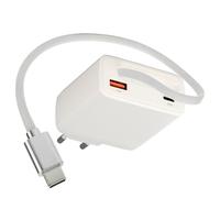 imoshion imoshion Chargeur GaN avec câble USB-C rétractable 65W USB-A + USB-C Blanc Blanc