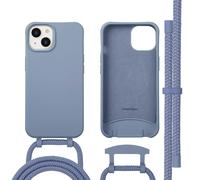 imoshion imoshion Coque arrière Color avec cordon amovible et MagSafe iPhone 14 Ash Blue Bleu