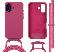 imoshion Coque arrière Color avec cordon amovible et MagSafe pour Apple iPhone 16 - Raspberry