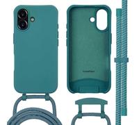 imoshion Coque arrière Color avec cordon amovible et MagSafe pour Apple iPhone 16 - Vert foncé