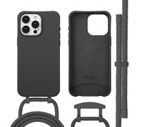 imoshion Coque arrière Color avec cordon amovible et MagSafe pour Apple iPhone 15 Pro Max - Black Coffee