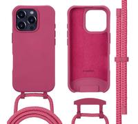 imoshion Coque arrière Color avec cordon amovible et MagSafe pour Apple iPhone 16 Pro - Raspberry