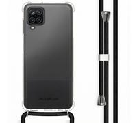 imoshion imoshion Coque arrière Transparente avec cordon Samsung Galaxy A12 Noir Transparent