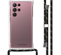 imoshion imoshion Coque arrière Transparente avec cordon Samsung Galaxy S22 Ultra Noir et Doré Transparent