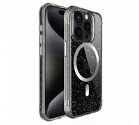 imoshion Coque arrière transparente Pailletée avec MagSafe pour Apple iPhone 15 Pro Max - Argent