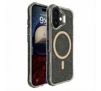 imoshion imoshion Coque arrière Transparente Pailletée avec MagSafe pour iPhone 16 Doré Dorée
