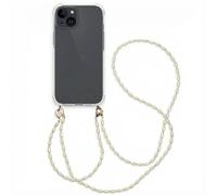 imoshion Coque avec dragonne + bracelet - Perles pour Apple iPhone 15 - Transparent