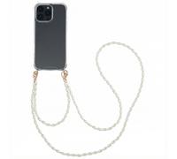 Coque avec dragonne + bracelet - Perles pour iPhone 16 Pro Max - Transparent