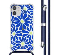 imoshion imoshion Coque Design avec cordon iPhone 12 Mini Cobalt Blue Flowers Connect Multicolore