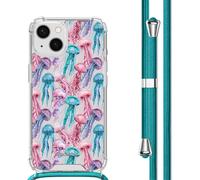 imoshion imoshion Coque Design avec cordon iPhone 13 Jellyfish Watercolor Multicolore