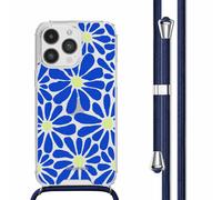 imoshion imoshion Coque Design avec cordon iPhone 14 Pro Max Cobalt Blue Flowers Connect Multicolore