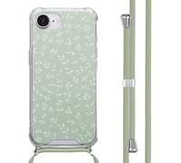 imoshion imoshion Coque Design avec cordon iPhone 17e / 16e Smoke Green Flowers Multicolore