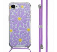 imoshion imoshion Coque Design avec cordon iPhone 17e / 16e Tropical Violet Flowers Connect Multicolore