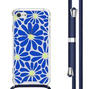 imoshion imoshion Coque Design avec cordon iPhone SE (2022 / 2020) / 8 / 7 Cobalt Blue Flowers Connect Multicolore
