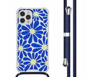 imoshion imoshion Coque Design avec cordon pour iPhone 12 Pro Max Cobalt Blue Flowers Connect Multicolore