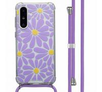 imoshion imoshion Coque Design avec cordon pour Samsung Galaxy A36 Tropical Violet Flowers Connect Multicolore