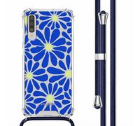 imoshion imoshion Coque Design avec cordon pour Samsung Galaxy A70 Cobalt Blue Flowers Connect Multicolore