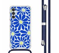 imoshion imoshion Coque Design avec cordon Samsung Galaxy A15 (5G/4G) Cobalt Blue Flowers Connect Multicolore