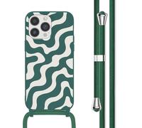 imoshion imoshion Coque design en silicone avec cordon iPhone 13 Pro Petrol Green Groovy Multicolore