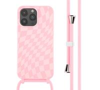 imoshion imoshion Coque design en silicone avec cordon iPhone 14 Pro Max Retro Pink Rose