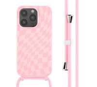 imoshion imoshion Coque design en silicone avec cordon iPhone 14 Pro Retro Pink Rose