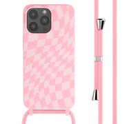 imoshion imoshion Coque design en silicone avec cordon iPhone 15 Pro Max Retro Pink Rose