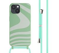 Coque pour iPhone 15 en silicone Retro Vert