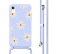 imoshion imoshion Coque design en silicone avec cordon iPhone Xr Lila Flower Distance Multicolore
