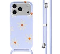 imoshion imoshion Coque design en silicone avec cordon pour iPhone 17 Pro Max Lila Flower Distance Multicolore