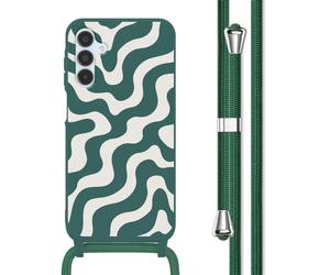 imoshion imoshion Coque design en silicone avec cordon pour Samsung Galaxy A15 (5G/4G) Petrol Green Groovy Multicolore