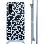 imoshion imoshion Coque design en silicone avec cordon pour Samsung Galaxy A36 / A56 Animal Lila Multicolore