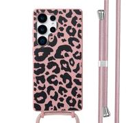 imoshion imoshion Coque design en silicone avec cordon pour Samsung Galaxy S25 Ultra Animal Pink Multicolore