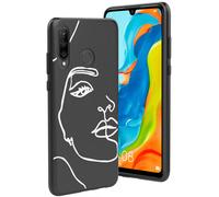 imoshion imoshion Coque Design Huawei P30 Lite Line Art Woman White Blanc