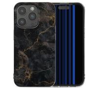 imoshion imoshion Coque Design iPhone 15 Pro Black Marble Transparent Noir
