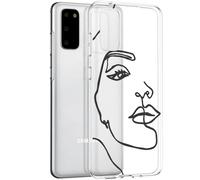 imoshion imoshion Coque Design Samsung Galaxy S20 Line Art Woman Black Transparent