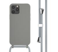 imoshion Coque en silicone avec cordon pour Apple iPhone 12 (Pro) - Gris clair