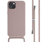 imoshion imoshion Coque en silicone avec cordon iPhone 15 Plus Sand Pink Rose