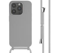 imoshion Coque en silicone avec cordon pour Apple iPhone 15 Pro - Gris clair
