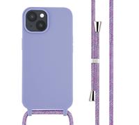 imoshion Coque en silicone avec cordon pour Apple iPhone 15 - Violet