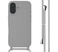 imoshion Coque en silicone avec cordon pour Apple iPhone 16 - Gris clair
