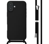imoshion Coque en silicone avec cordon pour Apple iPhone 16 Plus - Noir
