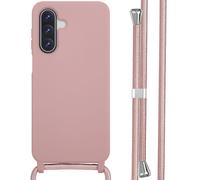 imoshion imoshion Coque en silicone avec cordon pour Samsung Galaxy A18 (4G) / A17 (4G/5G) Sand Pink Rose