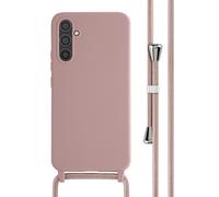 imoshion Coque en silicone avec cordon pour Samsung Galaxy A34 (5G) - Sand Pink