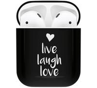 imoshion imoshion Coque Hardcover Design pour AirPods 1 / 2 Live Laugh Love Blanc