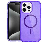 imoshion Coque Pailletée avec MagSafe pour Apple iPhone 15 Pro Max - Paillettes Violet