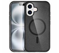 imoshion Coque Pailletée avec MagSafe pour Apple iPhone 16 - Glitter Noir