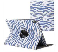 imoshion imoshion Coque tablette Design rotatif à 360° iPad Pro 13 (2025) M5 / (2024) M4 White Blue Stripes Multicolore