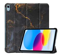 imoshion Coque tablette Design Trifold pour Apple iPad 11 (2025) 11 pouces A16 / iPad 10 (2022) 10.9 pouces - Black Marble