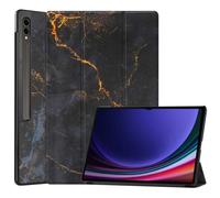 imoshion imoshion Coque tablette Design Trifold pour Samsung Galaxy Tab S10 Ultra / Tab S9 Ultra Black Marble Multicolore