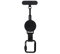 imoshion imoshion Cordon rétractable avec mousqueton et patch pour téléphone Cordon de téléphone anti-vol Noir Noir